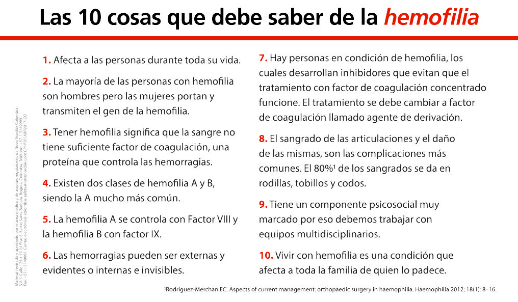10 cosas que debes saber de la Hemofilia - Formula Medica